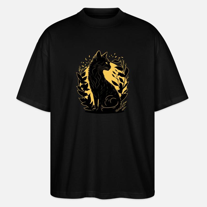 Katzen-Silhouette - Stanley/Stella Oversized Unisex Bio T-Shirt Blaster 2.0 - Schwarz