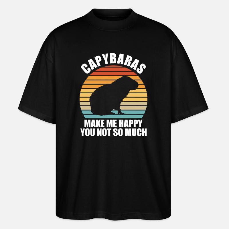 Capybara Zootier Design - Stanley/Stella Oversized Unisex Bio T-Shirt Blaster 2.0 - Schwarz