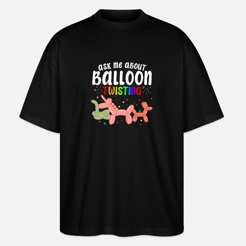 Ballon Twisting Design - Stanley/Stella Oversized Unisex Bio T-Shirt Blaster 2.0 - Schwarz