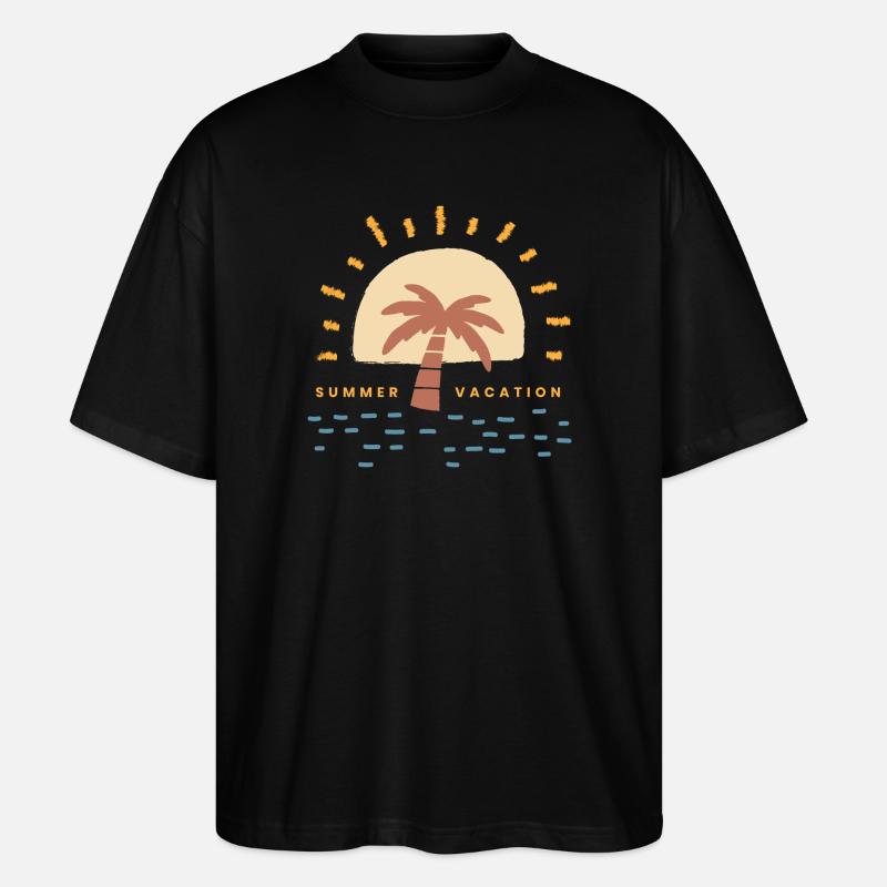 Sunset Palm Urlaub Logo - Stanley/Stella Oversized Unisex Bio T-Shirt Blaster 2.0 - Schwarz