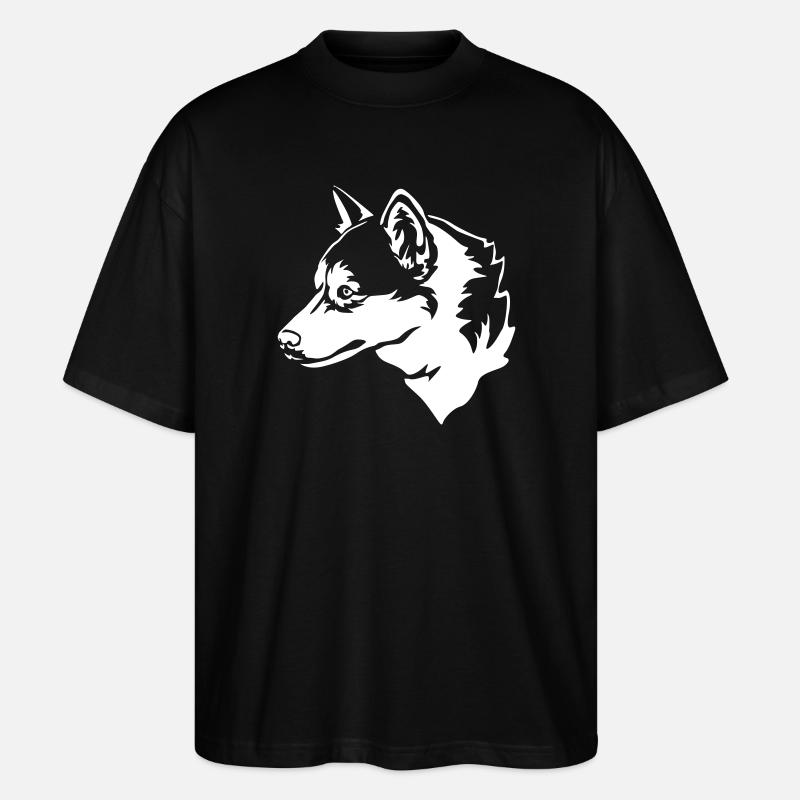 Husky Kopf "Black Edition" - Stanley/Stella Oversized Unisex Bio T-Shirt Blaster 2.0 - Schwarz