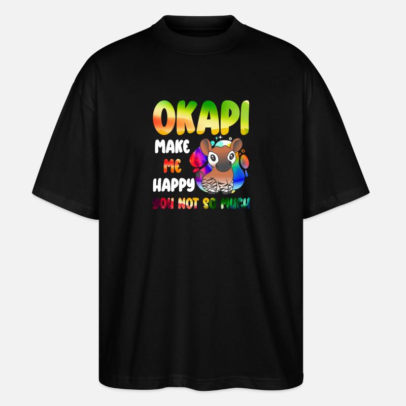 Okapi Wächter des Waldes - Stanley/Stella Oversized Unisex Bio T-Shirt Blaster 2.0 - Schwarz