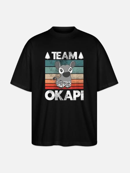 Okapi das Juwel des Dschungels - Stanley/Stella Oversized Unisex Bio T-Shirt Blaster 2.0 - Schwarz