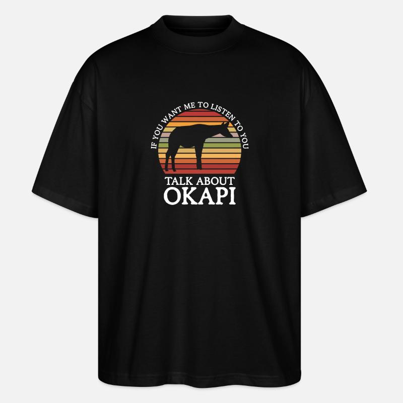 Okapi zwischen Wald und Wildnis - Stanley/Stella Oversized Unisex Bio T-Shirt Blaster 2.0 - Schwarz
