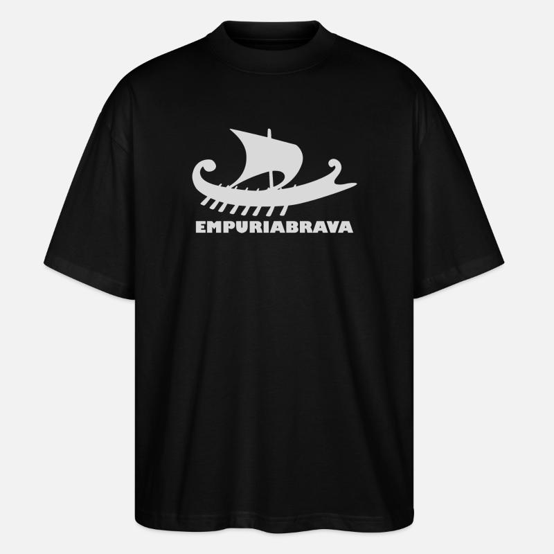 Schiff Empuriabrava/ Schrift hellgrau - Stanley/Stella Oversized Unisex Bio T-Shirt Blaster 2.0 - Schwarz