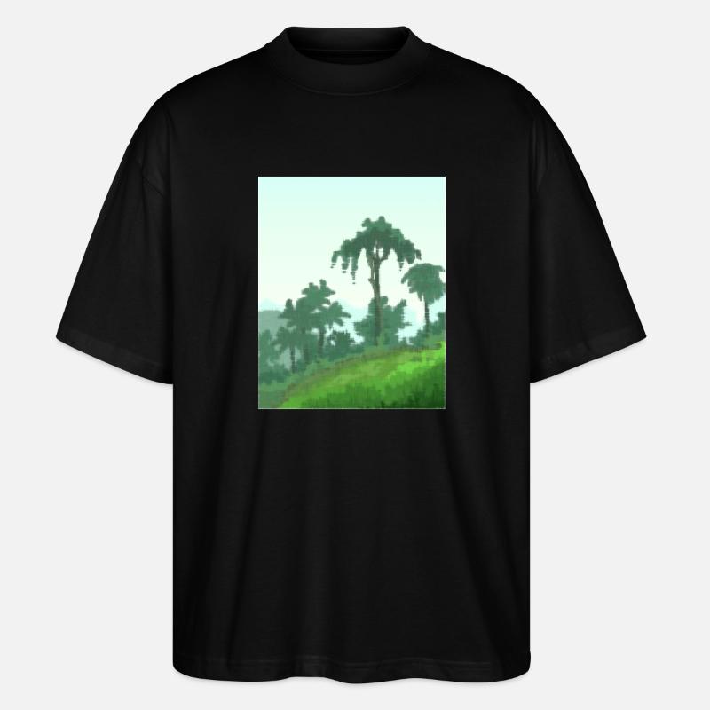 Palmen auf Leinwand - Stanley/Stella Oversized Unisex Bio T-Shirt Blaster 2.0 - Schwarz