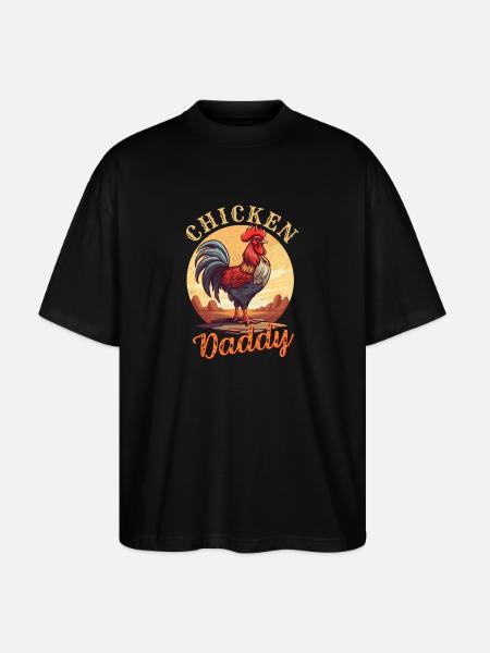Royal Welsh with Rooster's Head - Stanley/Stella Oversized Unisex Organic T-shirt Blaster 2.0 - black