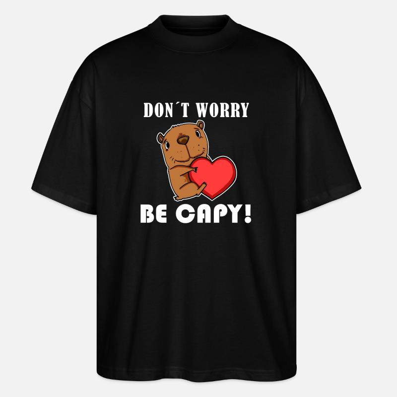 Capybara Wasserschwein Capybaras - Stanley/Stella Oversized Unisex Bio T-Shirt Blaster 2.0 - Schwarz