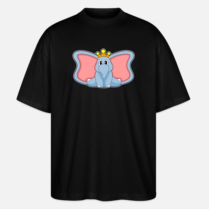 Elefant Krone - Stanley/Stella Oversized Unisex Bio T-Shirt Blaster 2.0 - Schwarz