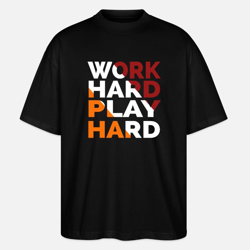 Travailler dur Jouer dur - T-shirt bio Blaster 2.0 coupe oversize Stanley/Stella Unisexe - noir