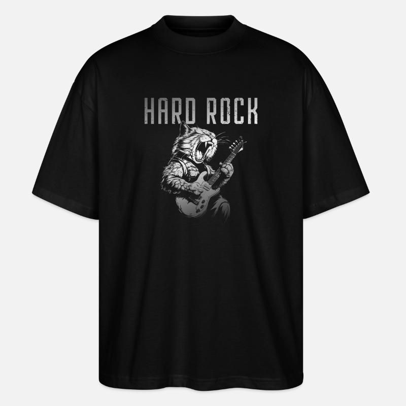 Hard rocking cat - Stanley/Stella Oversized Unisex Bio T-Shirt Blaster 2.0 - Schwarz