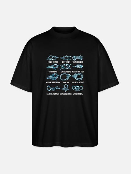 Sailing, sailboat, sailing knots, knotting - Stanley/Stella Oversized Unisex Organic T-shirt Blaster 2.0 - black