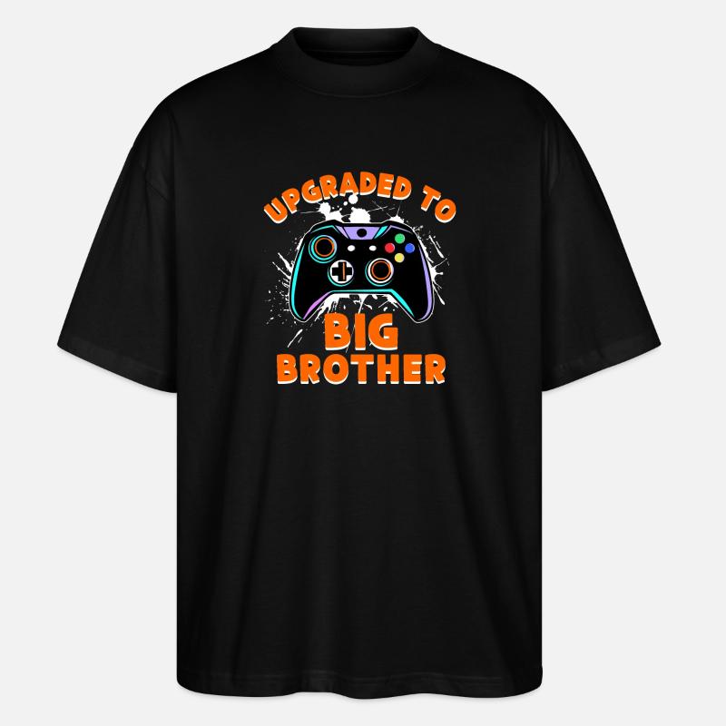 Geschwister Stolzer Großer Bruder Statement - Stanley/Stella Oversized Unisex Bio T-Shirt Blaster 2.0 - Schwarz