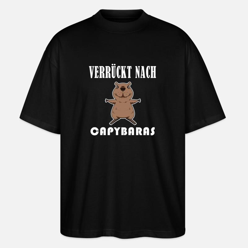 Capybara Wasserschwein Capybaras - Stanley/Stella Oversized Unisex Bio T-Shirt Blaster 2.0 - Schwarz