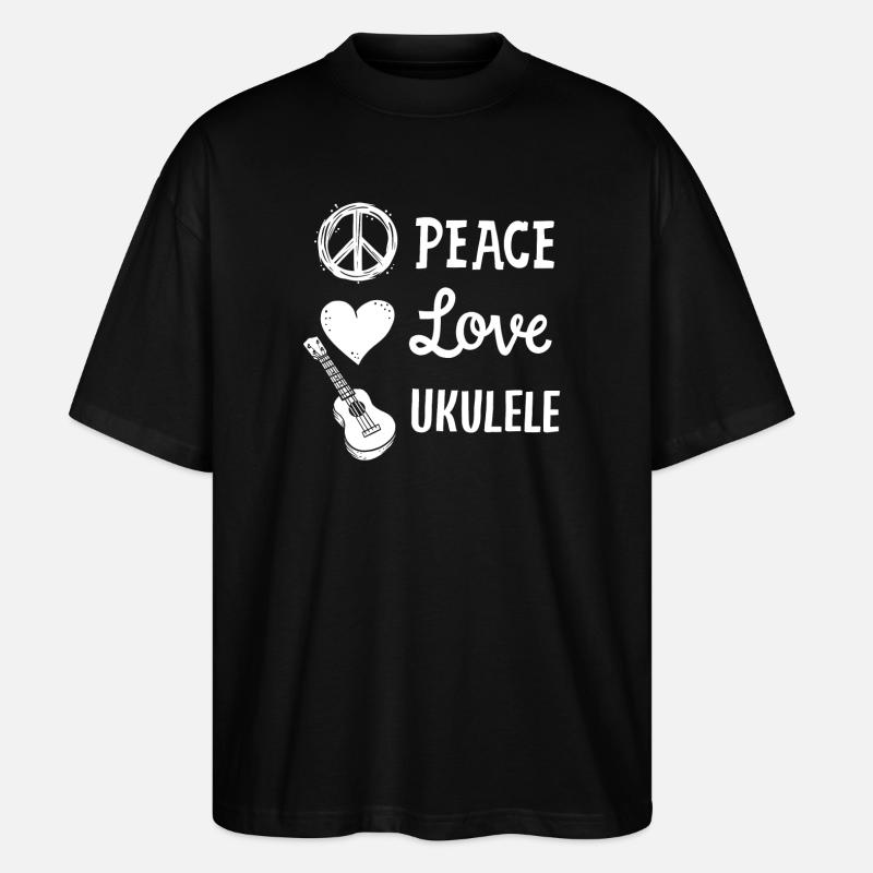 Ukulele Ukulele-Spieler - Stanley/Stella Oversized Unisex Bio T-Shirt Blaster 2.0 - Schwarz