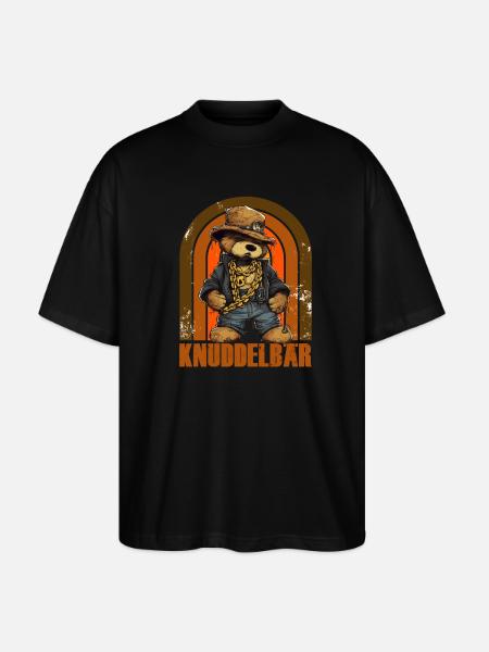 KNUDDELBAR Bär Gangster - Stanley/Stella Oversized Unisex Bio T-Shirt Blaster 2.0 - Schwarz