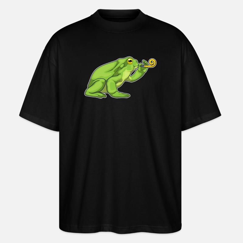 Frog Birthday Toad - Stanley/Stella Oversized Unisex Organic T-shirt Blaster 2.0 - black