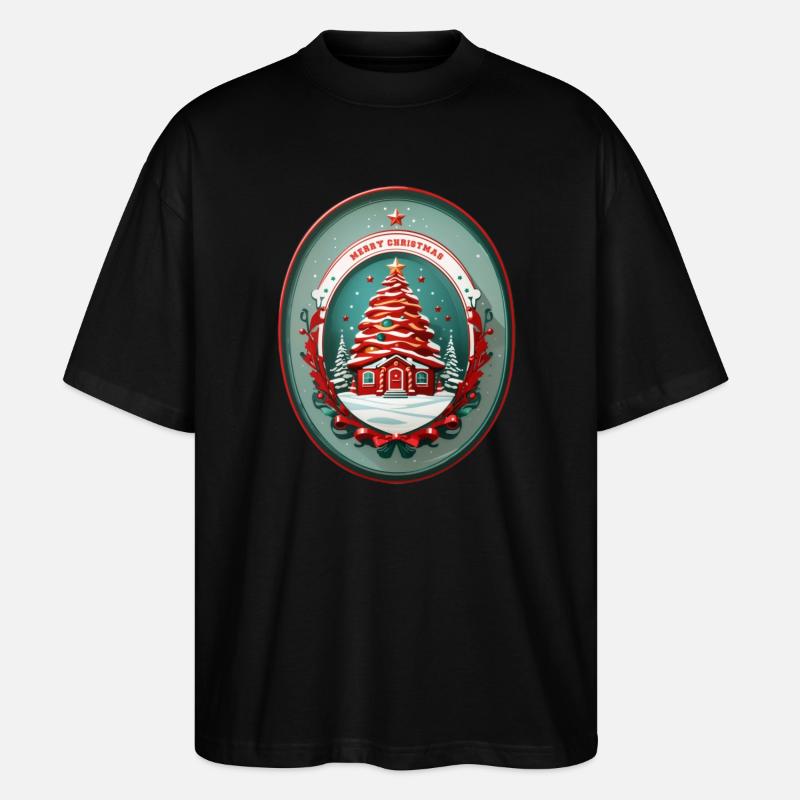 Cabane de Noël - T-shirt bio Blaster 2.0 coupe oversize Stanley/Stella Unisexe - noir