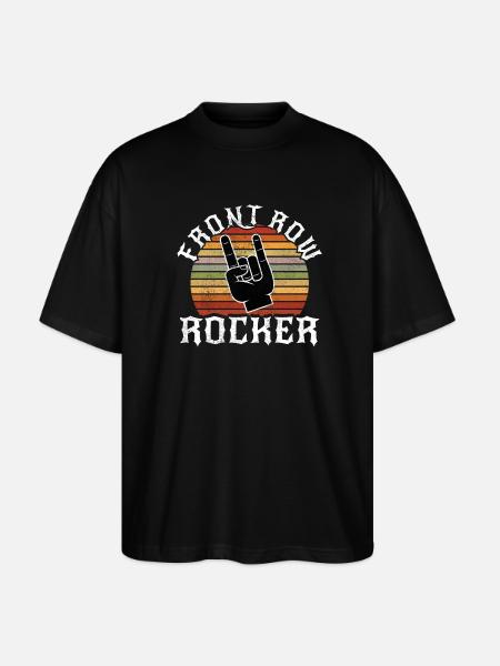 Rocking sunset with hand signals - Stanley/Stella Oversized Unisex Organic T-shirt Blaster 2.0 - black