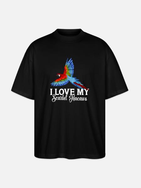 J'adore mes aras écarlates - T-shirt bio Blaster 2.0 coupe oversize Stanley/Stella Unisexe - noir