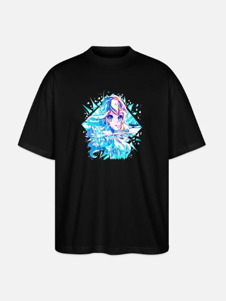 Anime Snow Queen Ice Princess - Stanley/Stella Oversized Unisex Organic T-shirt Blaster 2.0 - black