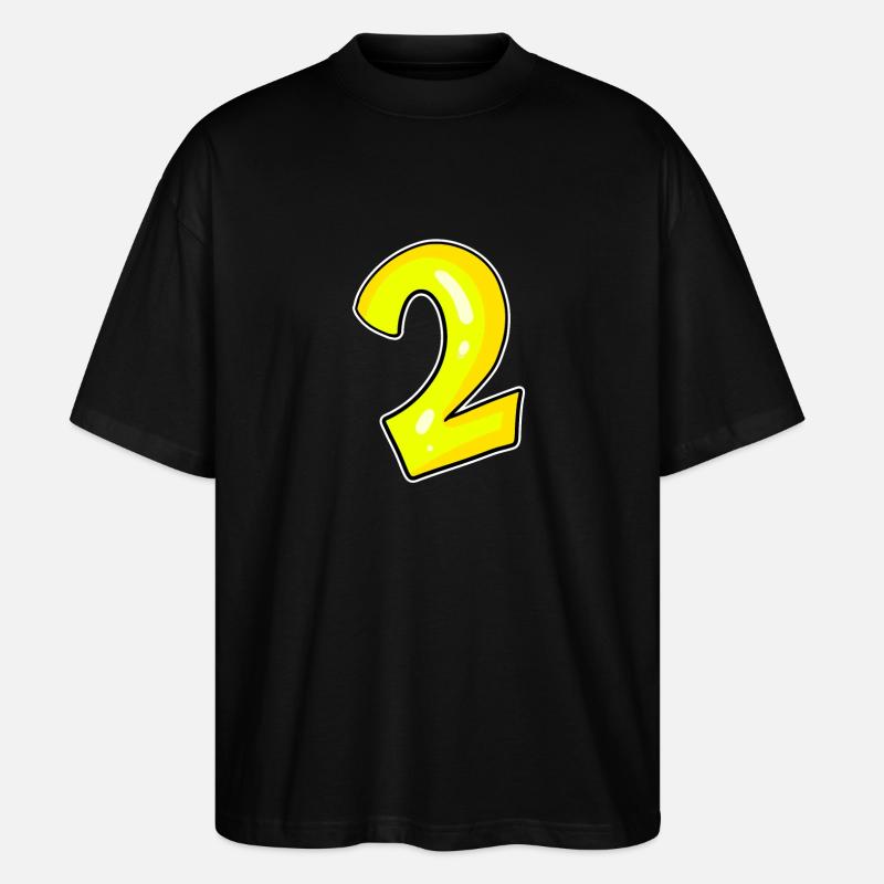 2 - Numéro - Numéro Deux Jaune - T-shirt bio Blaster 2.0 coupe oversize Stanley/Stella Unisexe - noir