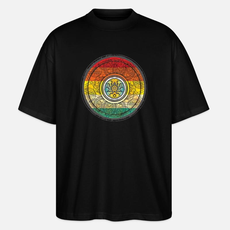 Kaleidoscopic Sun Pattern Context - Stanley/Stella Oversized Unisex Organic T-shirt Blaster 2.0 - black