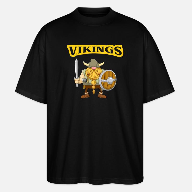 Wikinger, Gnom, Entdecker - Stanley/Stella Oversized Unisex Bio T-Shirt Blaster 2.0 - Schwarz