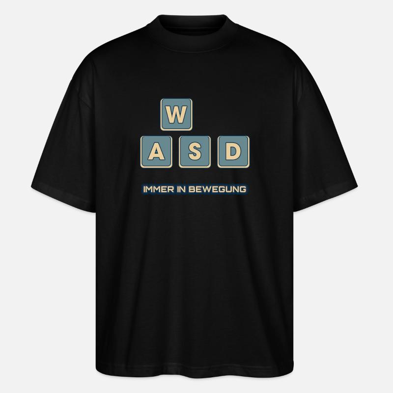 WASD - immer in Bewegung - Stanley/Stella Oversized Unisex Bio T-Shirt Blaster 2.0 - Schwarz