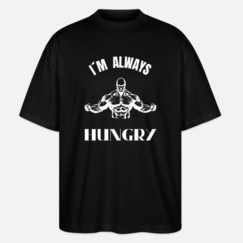 Ich bin immer hungrig – Muskelstatue - Stanley/Stella Oversized Unisex Bio T-Shirt Blaster 2.0 - Schwarz