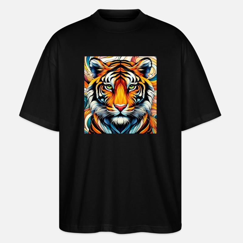 Tiger - Stanley/Stella Oversized Unisex Bio T-Shirt Blaster 2.0 - Schwarz