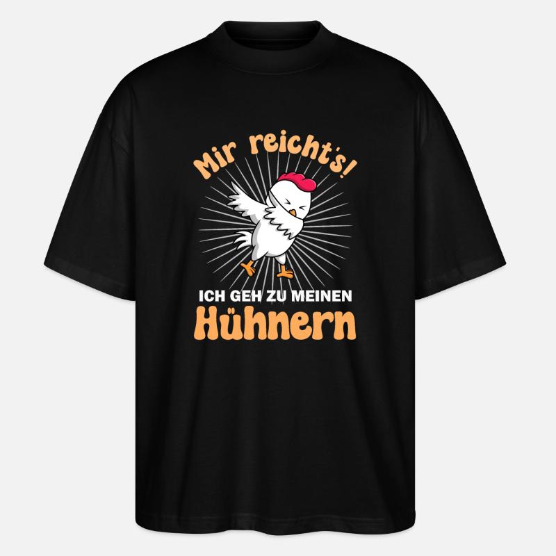 Huhn Hühner - Stanley/Stella Oversized Unisex Bio T-Shirt Blaster 2.0 - Schwarz