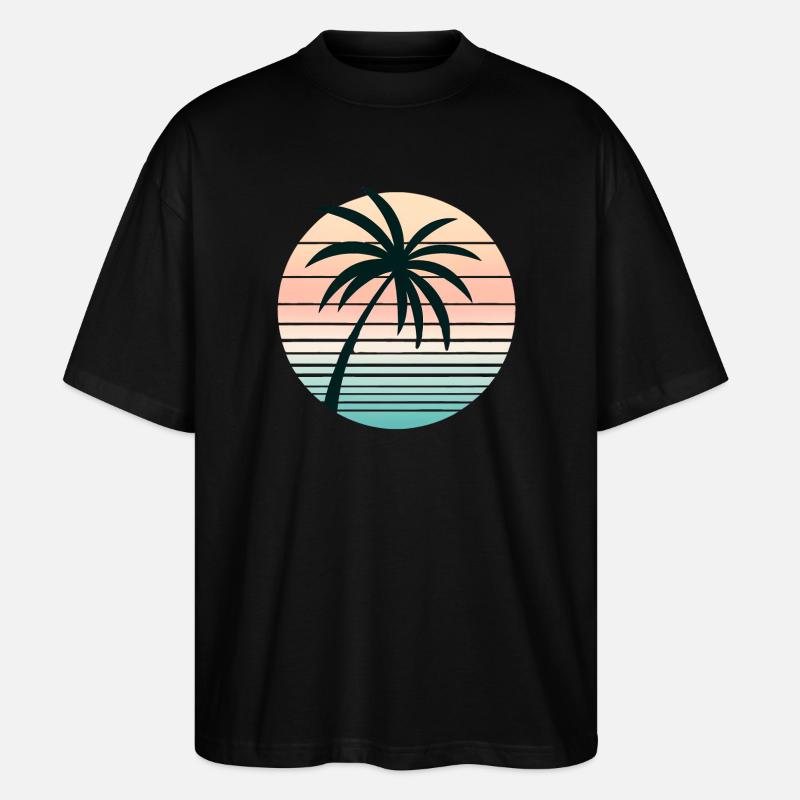 Synthwave Palm - Stanley/Stella Oversized Unisex Organic T-shirt Blaster 2.0 - black