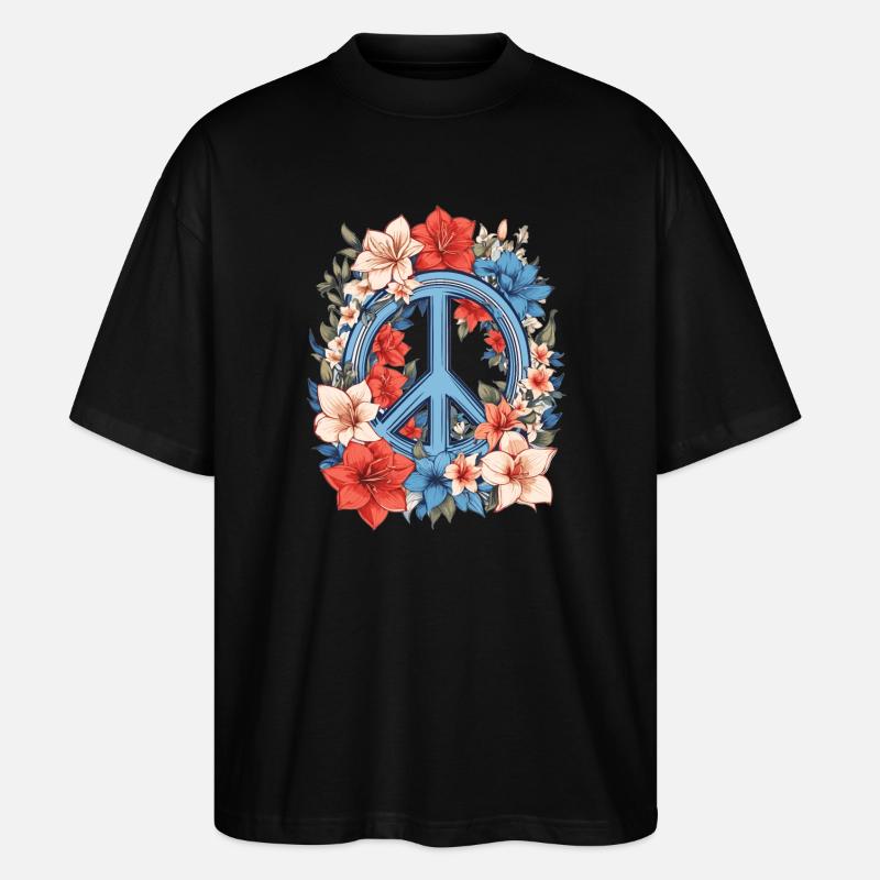Friedenszeichen - Stanley/Stella Oversized Unisex Bio T-Shirt Blaster 2.0 - Schwarz