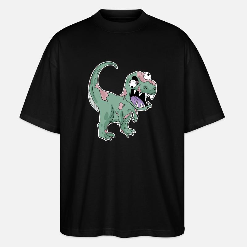 Dinosaure Zombie Effrayant - T-shirt bio Blaster 2.0 coupe oversize Stanley/Stella Unisexe - noir