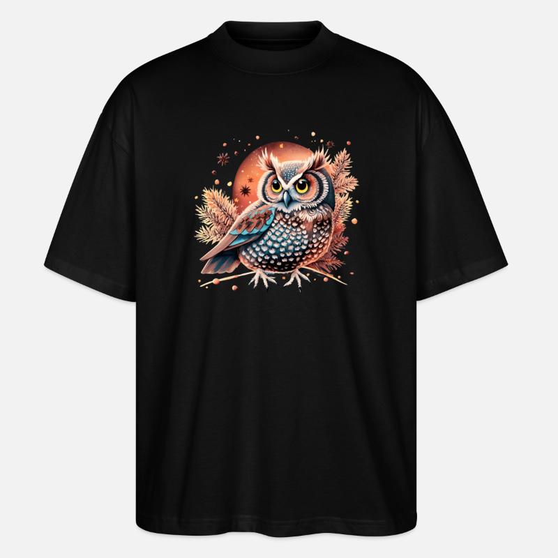 hibou_ niedliche Eule - Stanley/Stella Oversized Unisex Bio T-Shirt Blaster 2.0 - Schwarz