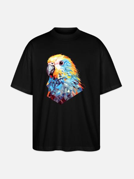 Perruche Polygone Bird Perruches - T-shirt bio Blaster 2.0 coupe oversize Stanley/Stella Unisexe - noir