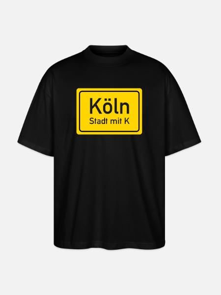 Cologne place name sign Germany - Stanley/Stella Oversized Unisex Organic T-shirt Blaster 2.0 - black