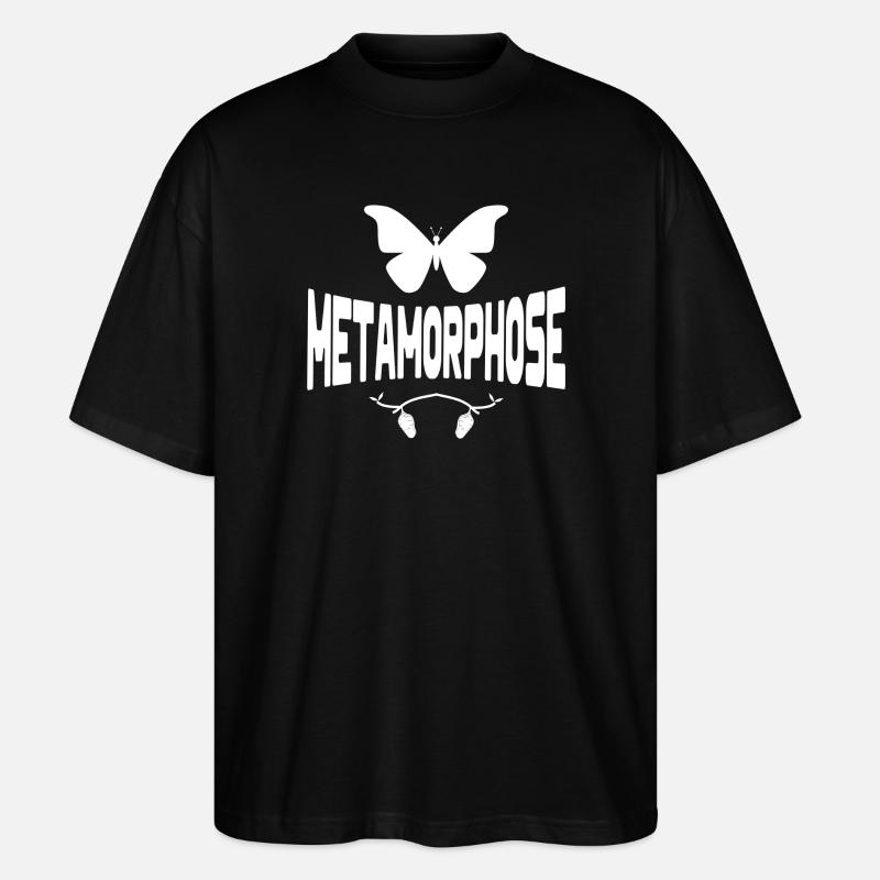 papillon, chrysalide, métamorphose, chenille - T-shirt bio Blaster 2.0 coupe oversize Stanley/Stella Unisexe - noir