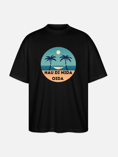Hau di nida Oida. - Stanley/Stella Oversized Unisex Bio T-Shirt Blaster 2.0 - Schwarz