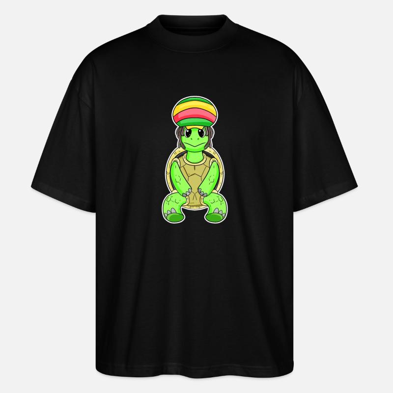 Tortue Rasta - T-shirt bio Blaster 2.0 coupe oversize Stanley/Stella Unisexe - noir