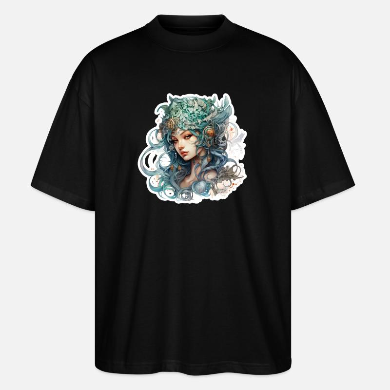 Wunderschöne Waldelfe Fantasy RPG Shirt - Stanley/Stella Oversized Unisex Bio T-Shirt Blaster 2.0 - Schwarz