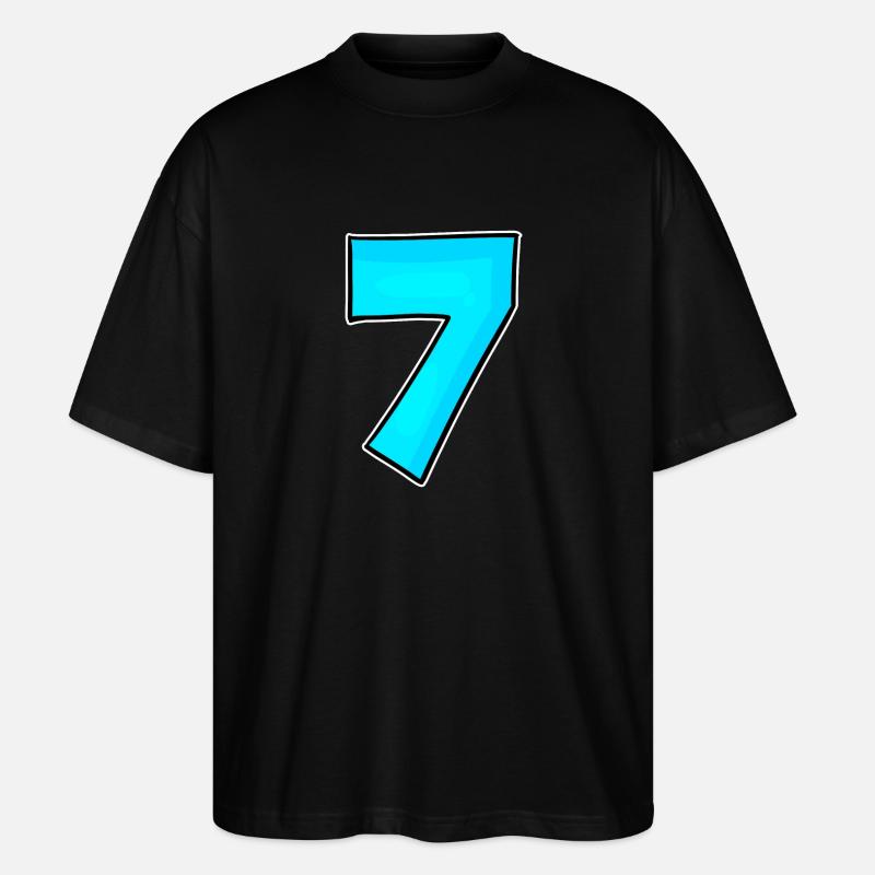 7 - Sieben - Stanley/Stella Oversized Unisex Bio T-Shirt Blaster 2.0 - Schwarz
