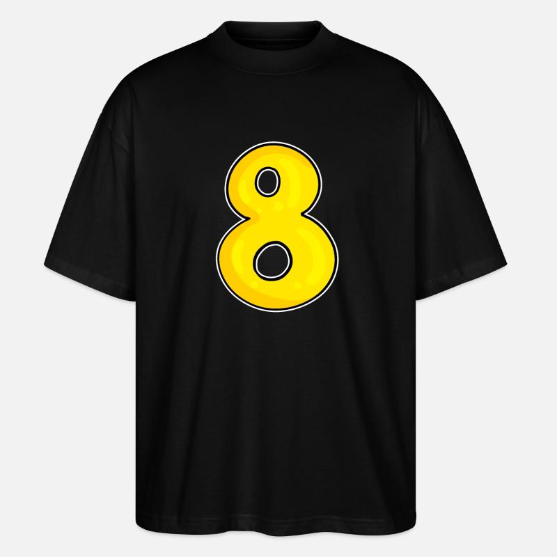 Zahl 8 Nummer Acht - Stanley/Stella Oversized Unisex Bio T-Shirt Blaster 2.0 - Schwarz