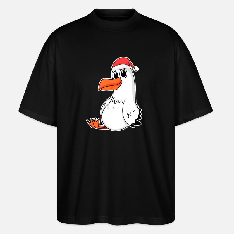 Mouette Noël - T-shirt bio Blaster 2.0 coupe oversize Stanley/Stella Unisexe - noir