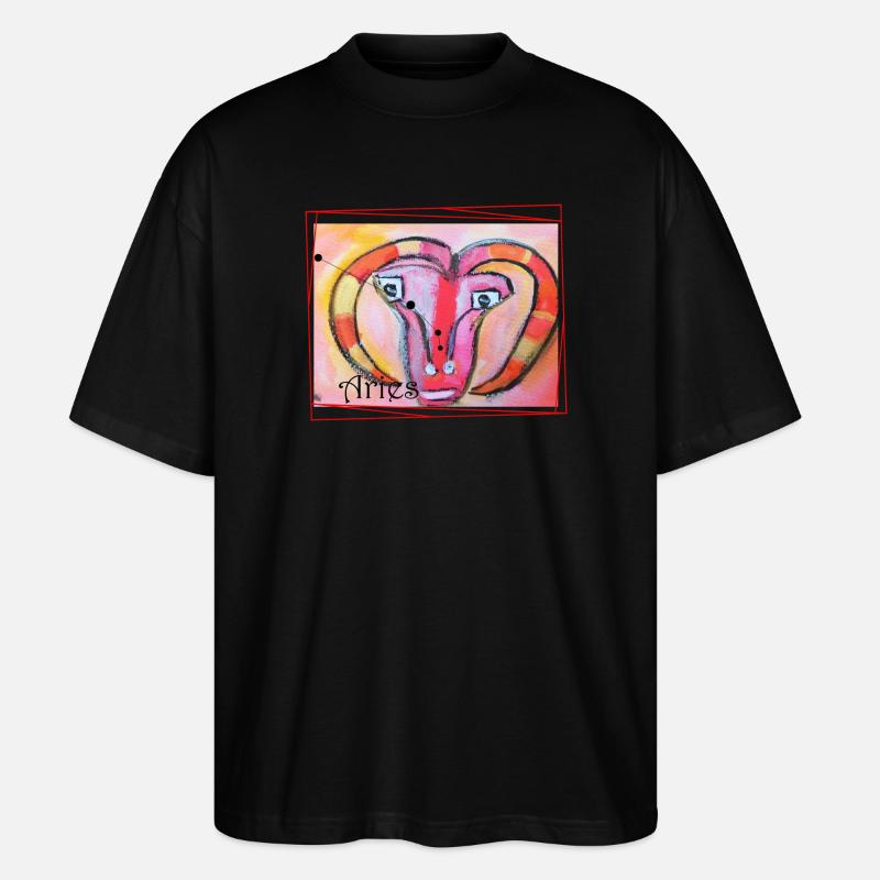 Bélier, Arc-en-ciel, Art céleste - T-shirt bio Blaster 2.0 coupe oversize Stanley/Stella Unisexe - noir