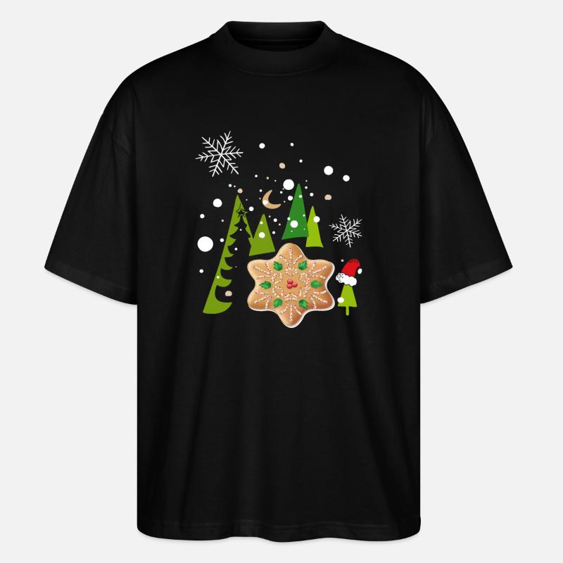 Advent, Pfefferkuchen, Kekse - Stanley/Stella Oversized Unisex Bio T-Shirt Blaster 2.0 - Schwarz