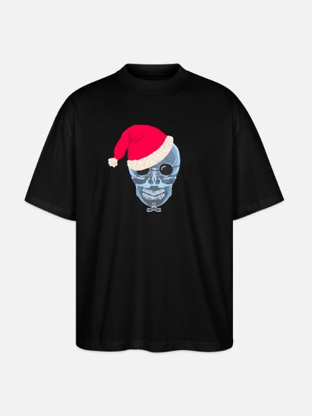 X-ray skull Santa hat, drawing - Stanley/Stella Oversized Unisex Organic T-shirt Blaster 2.0 - black