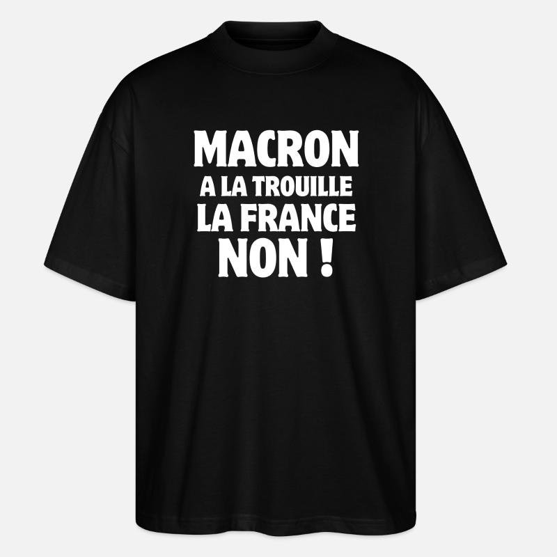 Macron, président de la république - T-shirt bio Blaster 2.0 coupe oversize Stanley/Stella Unisexe - noir
