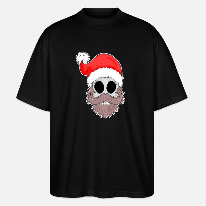 Crâne de Père Noël - T-shirt bio Blaster 2.0 coupe oversize Stanley/Stella Unisexe - noir